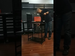 Black 4 Layer Folding Mobile Steel Shelving Unit Paint Spraying