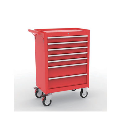 Multifunctional Plastic-Steel Tool Cabinet: 2-Drawer, 5" Casters, 120kg Load for Garage/Workshop/Warehouse
