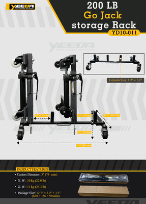 200LB Capacity Go Jack Storage Rack with 3" Casters and Compact Column Size for Garage Organization